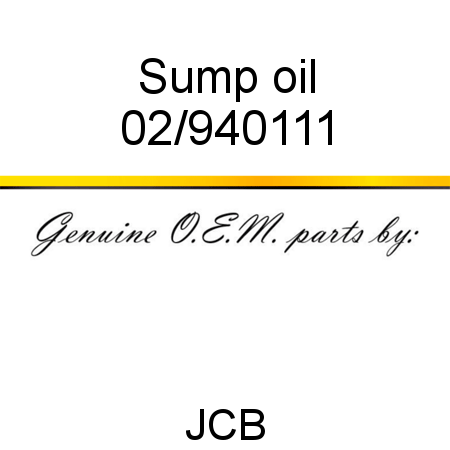 Sump, oil 02/940111