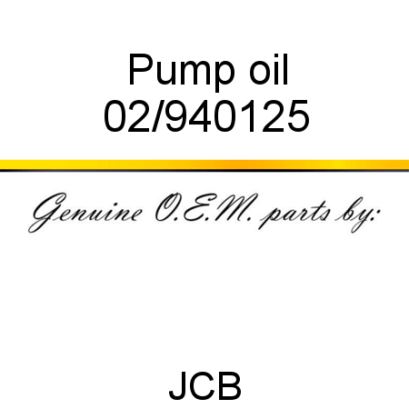 Pump, oil 02/940125