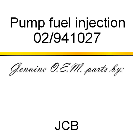 Pump, fuel injection 02/941027