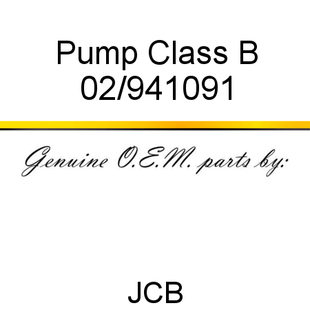 Pump, Class B 02/941091