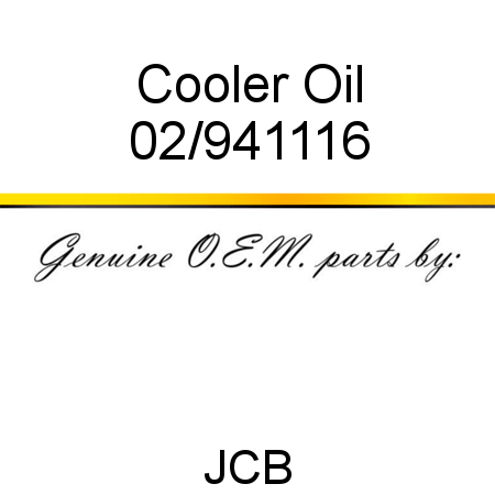 Cooler, Oil 02/941116