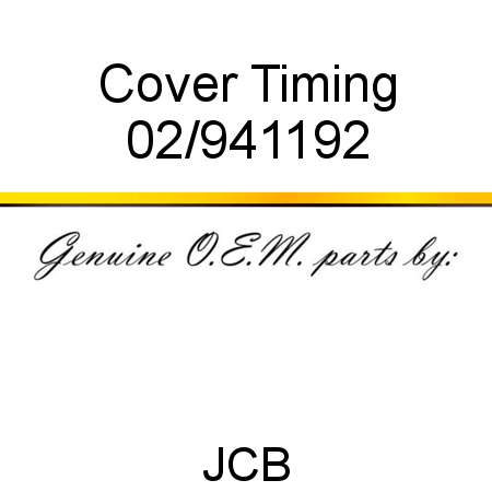 Cover, Timing 02/941192