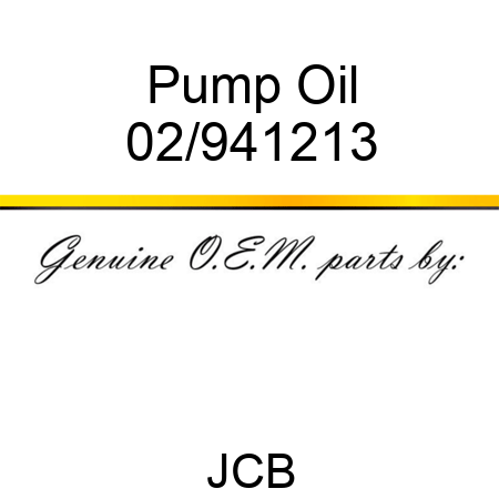 Pump Oil 02/941213