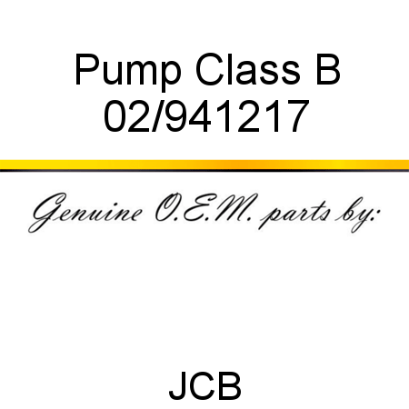 Pump, Class B 02/941217