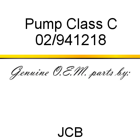 Pump, Class C 02/941218