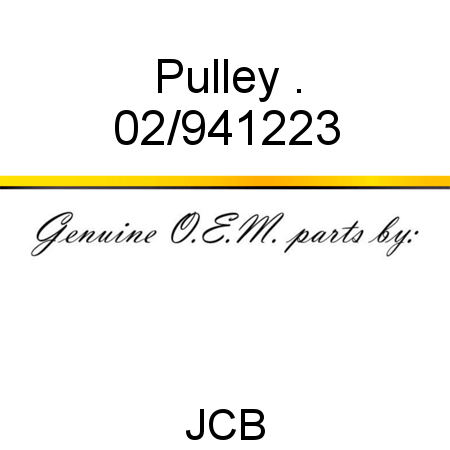 Pulley, . 02/941223