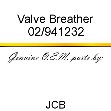 Valve, Breather 02/941232