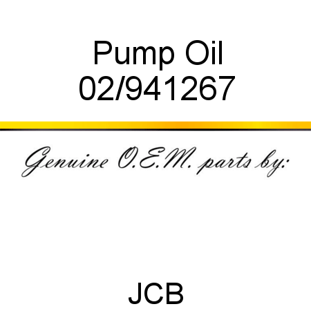 Pump, Oil 02/941267