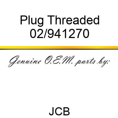 Plug Threaded 02/941270