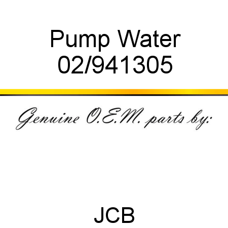 Pump, Water 02/941305