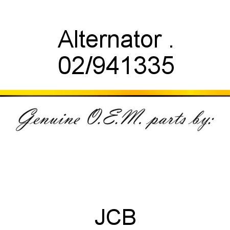 Alternator, . 02/941335