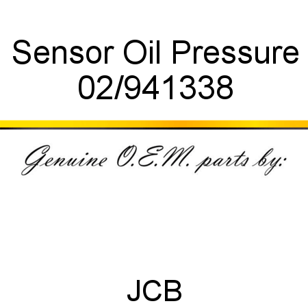 Sensor, Oil Pressure 02/941338