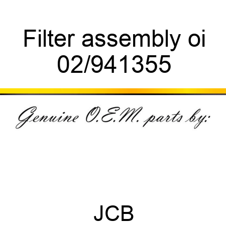 Filter assembly oi 02/941355