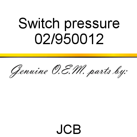 Switch, pressure 02/950012