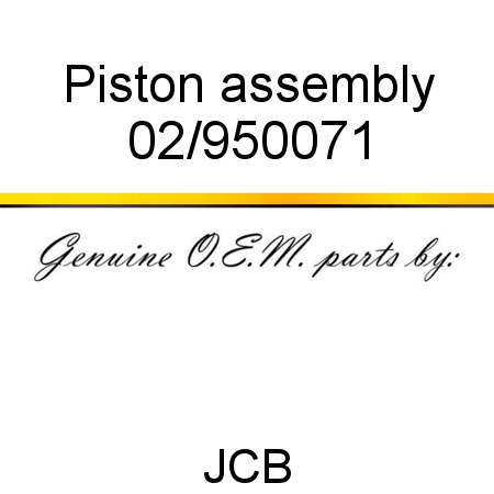 Piston, assembly 02/950071