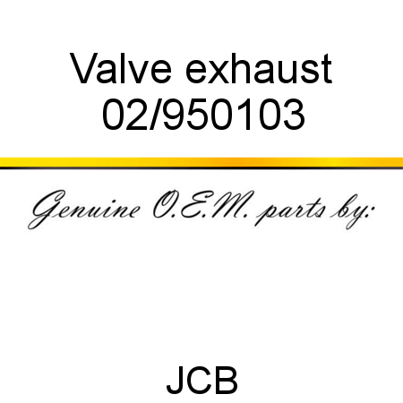 Valve, exhaust 02/950103