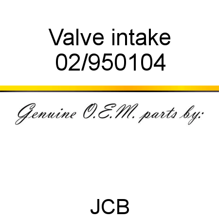 Valve, intake 02/950104