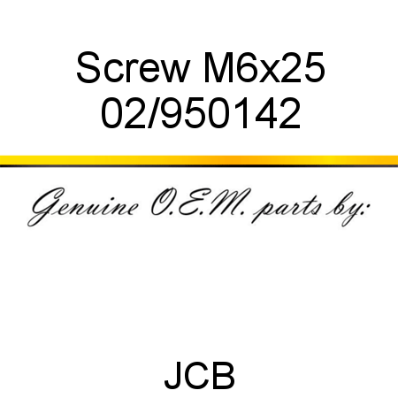 Screw, M6x25 02/950142