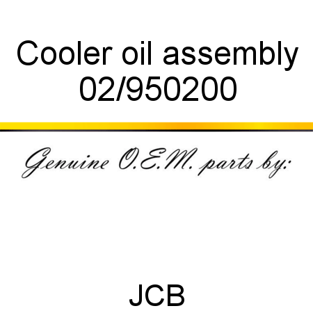Cooler, oil assembly 02/950200
