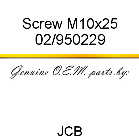 Screw, M10x25 02/950229