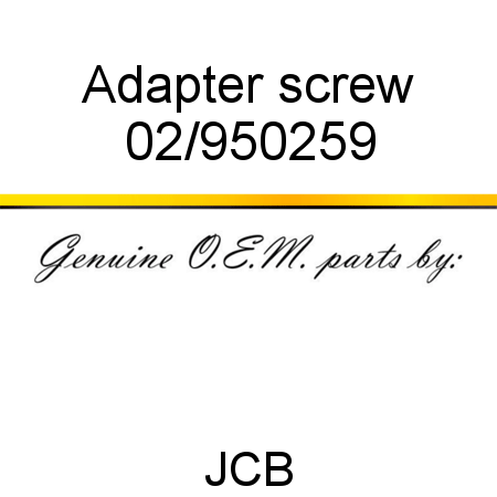 Adapter, screw 02/950259