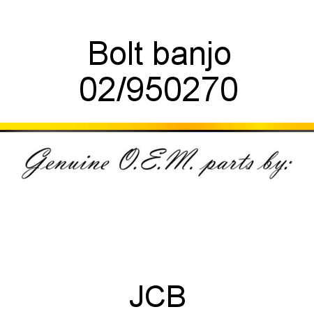 Bolt, banjo 02/950270