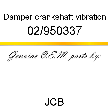 Damper, crankshaft vibration 02/950337