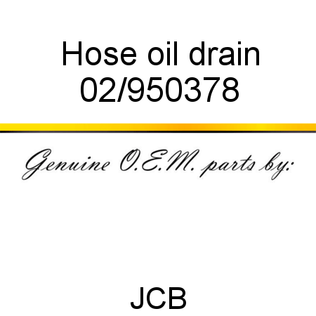 Hose, oil drain 02/950378