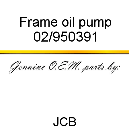 Frame, oil pump 02/950391