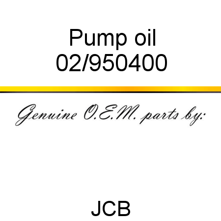 Pump, oil 02/950400