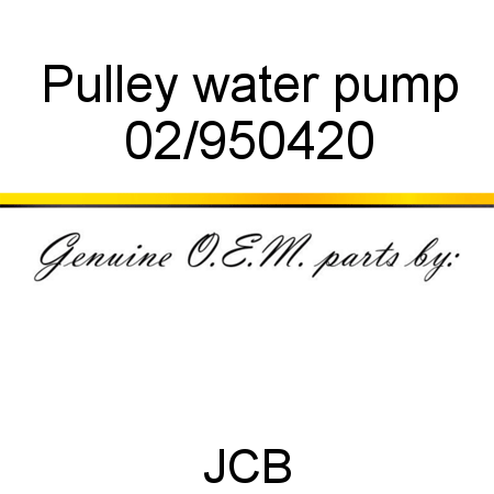 Pulley, water pump 02/950420