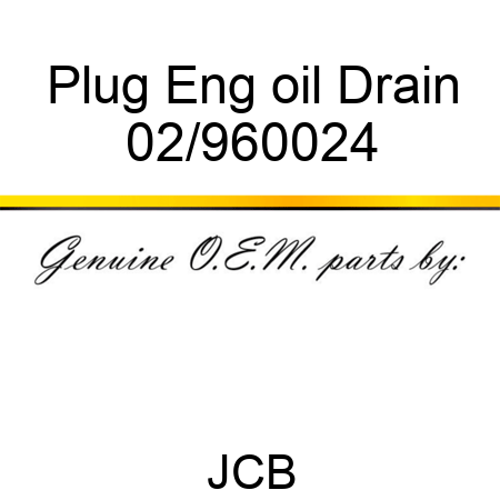 Plug Eng oil Drain 02/960024