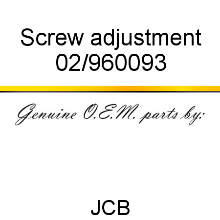 Screw, adjustment 02/960093