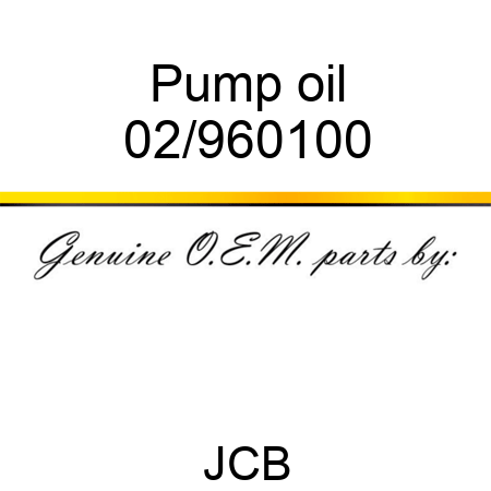 Pump oil 02/960100