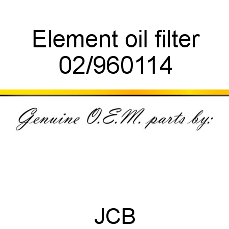 Element, oil filter 02/960114