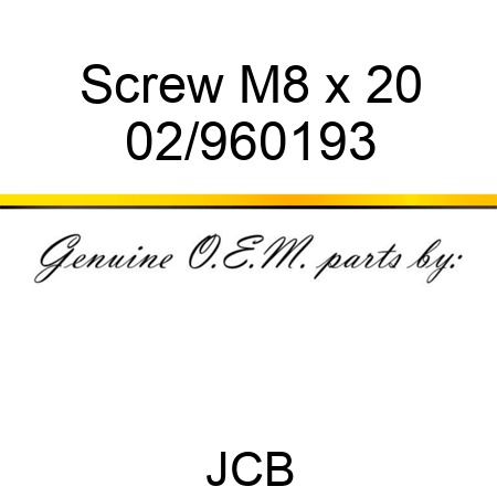 Screw M8 x 20 02/960193