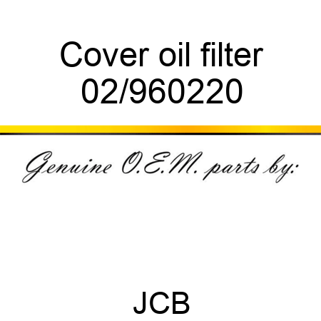 Cover oil filter 02/960220