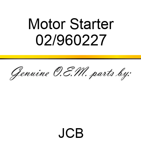 Motor Starter 02/960227