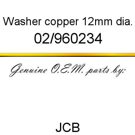 Washer, copper, 12mm dia. 02/960234