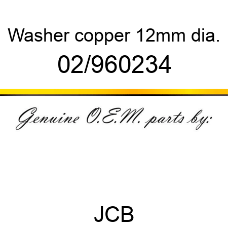 Washer, copper, 12mm dia. 02/960234