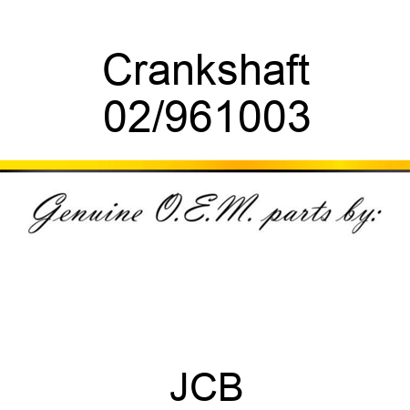 Crankshaft 02/961003