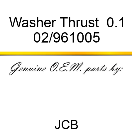 Washer Thrust +0.1 02/961005