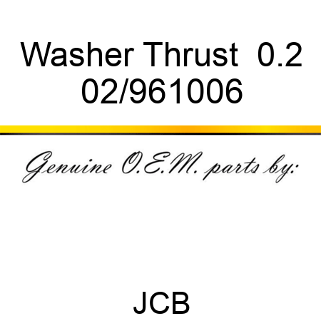 Washer Thrust +0.2 02/961006