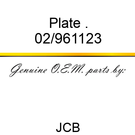 Plate . 02/961123