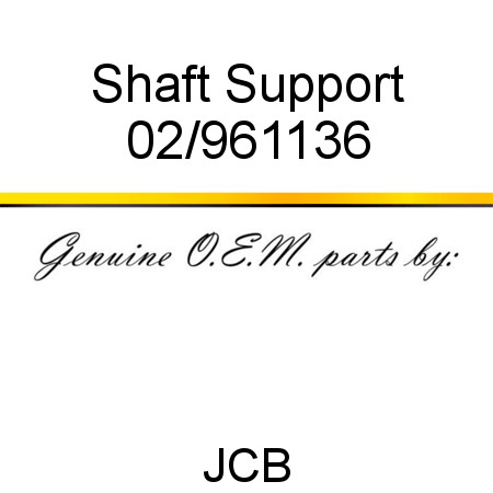 Shaft, Support 02/961136