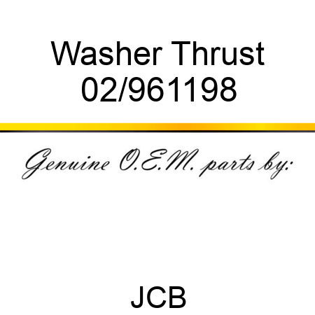 Washer Thrust 02/961198