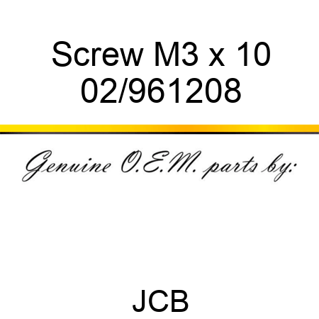 Screw M3 x 10 02/961208