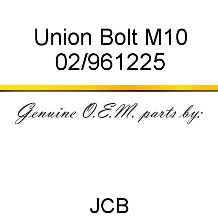 Union, Bolt M10 02/961225