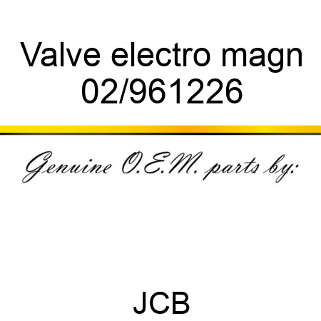 Valve electro magn 02/961226