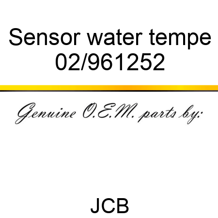 Sensor water tempe 02/961252